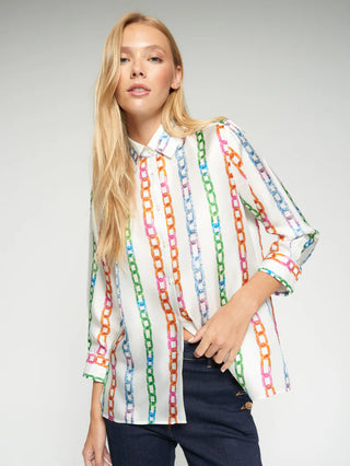 Vilagallo Rainbow Chain Print Shirt