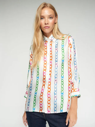 Vilagallo Rainbow Chain Print Shirt