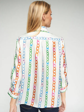 Vilagallo Rainbow Chain Print Shirt