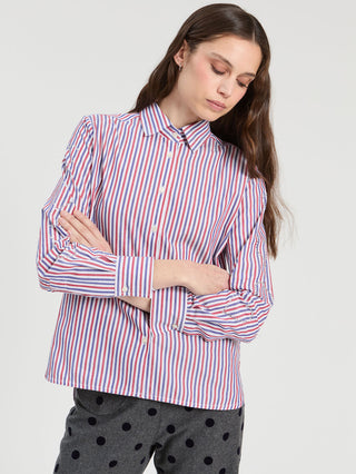 Vilagallo Isa Strass Striped Button Down Shirt