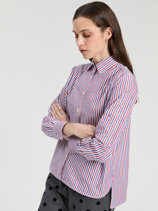 Vilagallo Isa Strass Striped Button Down Shirt