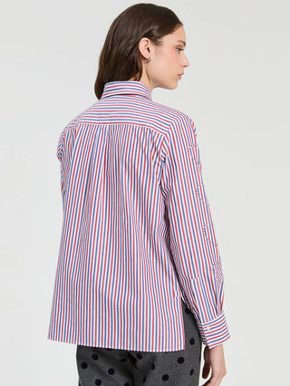 Vilagallo Isa Strass Striped Button Down Shirt
