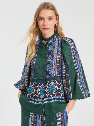 Vilagallo Tatiana Ruffle Neck Shirt