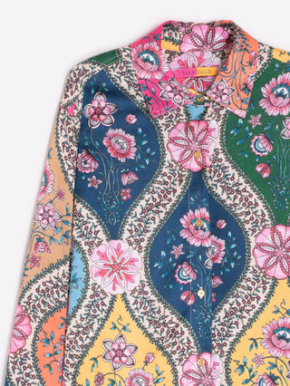 Vilagallo Donia Floral Button Down Blouse