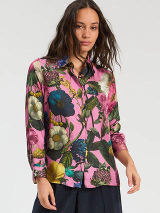 Vilagallo Floral Silk Blouse