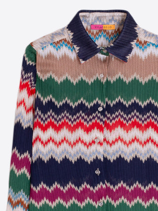 Vilagallo Mariella Herringbone Jacquard Shirt