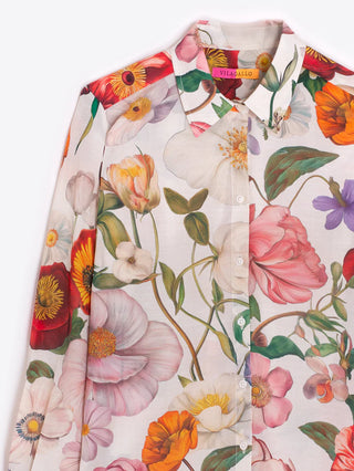 Vilagallo Illustrated Floral Shirt
