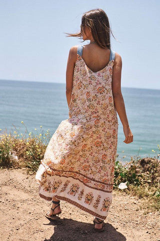 Floral Border Printed V-Neck Sleeveless Maxi Dress - Premium  from Davi & Dani - Just $90! Shop now 