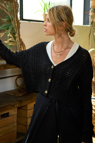 Cable Knit Cardigan *Online Only* - Premium clothing at Lonnys NY - Just $68! Shop Womens clothing now 