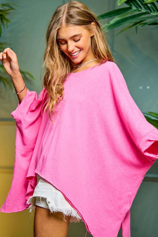Solid Round Neck Loose Fit Kimono Sleeve Sweater *Online Only* - Premium tops from Davi & Dani - Just $55! Shop now 