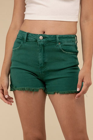 Acid Washed Frayed Hem Shorts *Online Only* - Premium clothing at Lonnys NY - Just $53! Shop Womens clothing now 