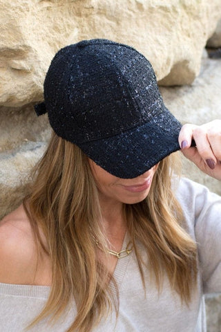 Tweed Sparkle Ball Cap - Premium  at Lonnys NY - Just $35! Shop Womens clothing now 