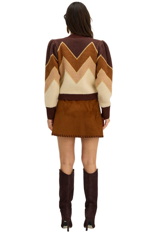 Allison Fuzzy Chevron Sweater