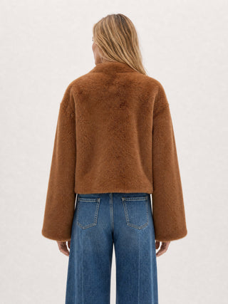 Berenice Camel Faux Fur Jacket