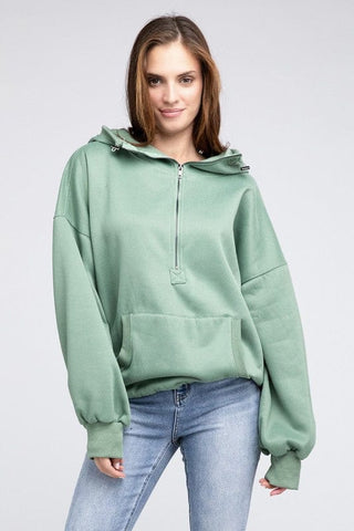 Stitch Detailed Elastic Hem Hoodie *Online Only* - Premium  at Lonnys NY - Just $60.68! Shop Womens clothing now 