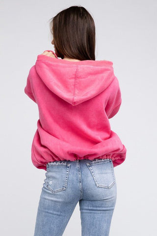 Stitch Detailed Elastic Hem Hoodie *Online Only* - Premium  at Lonnys NY - Just $60.68! Shop Womens clothing now 