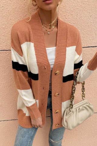 Stripe knitted cardigan *Online Only* - Premium cardigan from Nuvi Apparel - Just $35! Shop now 