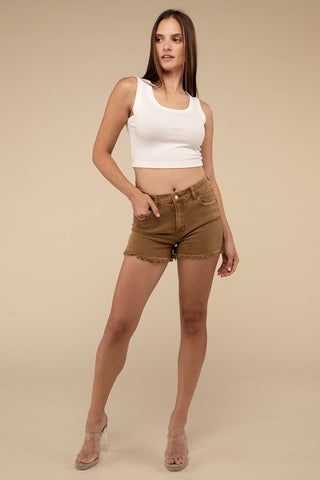 Acid Washed Frayed Hem Shorts *Online Only* - Premium clothing at Lonnys NY - Just $53! Shop Womens clothing now 