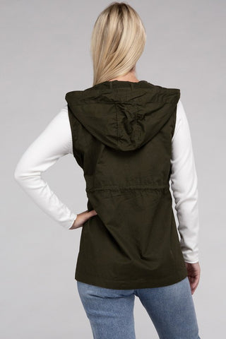 Military Hoodie Vest *Online Only* - Premium clothing at Lonnys NY - Just $37! Shop Womens clothing now 