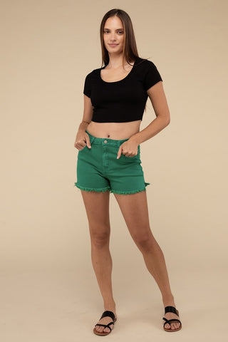 Acid Washed Frayed Hem Shorts *Online Only* - Premium clothing at Lonnys NY - Just $53! Shop Womens clothing now 