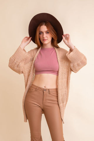 Knit Netted Cardigan - Premium  at Lonnys NY - Just $45! Shop Womens clothing now 