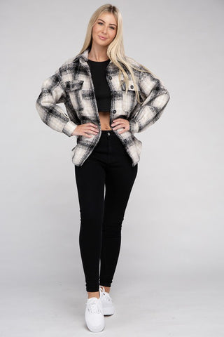 Plaid Flannel Shacket  *Online Only* - Premium clothing at Lonnys NY - Just $40! Shop Womens clothing now 