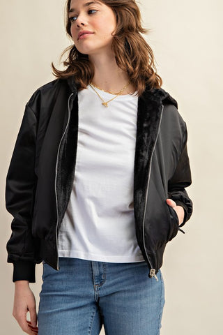 Reversible Fur Lined Bomber Jacket *Online Only* - Premium clothing at Lonnys NY - Just $85! Shop Womens clothing now 