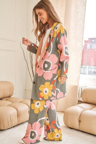 Flower Printed Casual Cozy Full Long Wide Pants *Online Only* - Premium  at Lonnys NY - Just $75! Shop Womens clothing now 