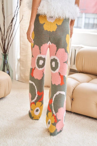 Flower Printed Casual Cozy Full Long Wide Pants *Online Only* - Premium  at Lonnys NY - Just $75! Shop Womens clothing now 