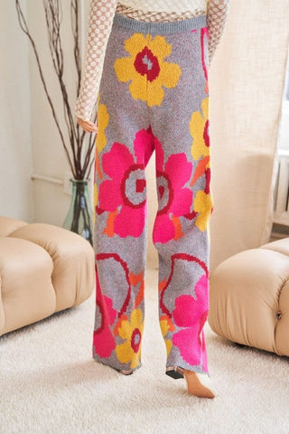 Flower Printed Casual Cozy Full Long Wide Pants *Online Only* - Premium  at Lonnys NY - Just $75! Shop Womens clothing now 