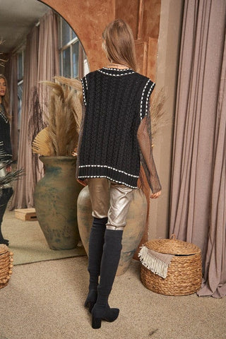 Solid V-Neck Sleeveless Pocket Detail Sweater *Onine Only* - Premium sweaters at Lonnys NY - Just $75! Shop Womens clothing now 