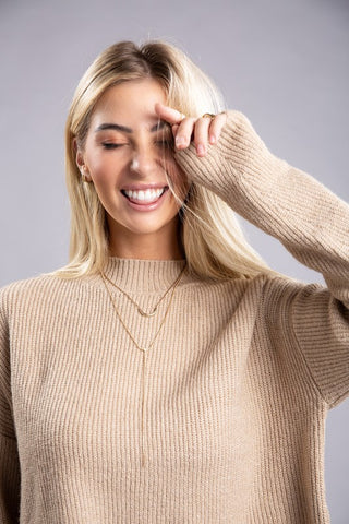 Mock Neck Sweater *Online Only* - Premium clothing at Lonnys NY - Just $35! Shop Womens clothing now 