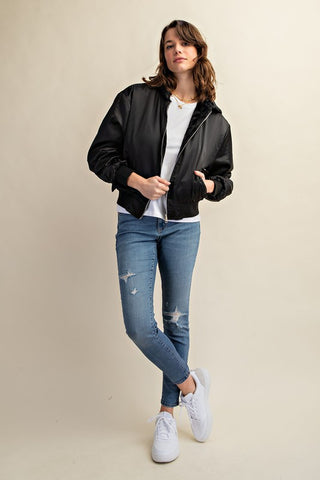 Reversible Fur Lined Bomber Jacket *Online Only* - Premium clothing at Lonnys NY - Just $85! Shop Womens clothing now 