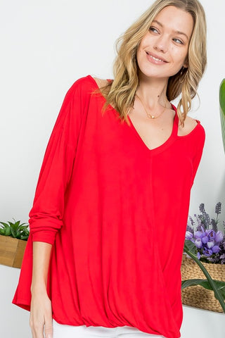 Cold Shoulder Crossover Top *Online Only* - Premium clothing at Lonnys NY - Just $47! Shop Womens clothing now 