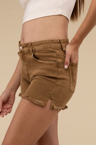 Acid Washed Frayed Hem Shorts *Online Only* - Premium clothing at Lonnys NY - Just $53! Shop Womens clothing now 