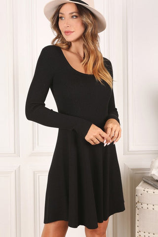 Knitted fit and flare dress *Online Only* - Premium  from Lilou - Just $32.45! Shop now 