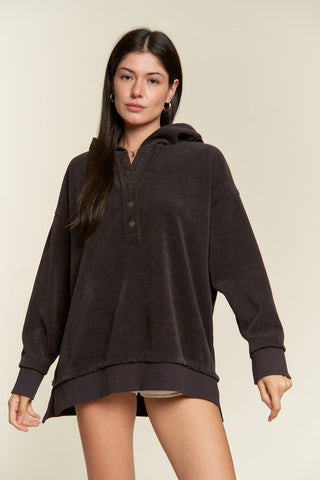 Ribbed Hooded Sweatshirt *Online Only* - Premium clothing at Lonnys NY - Just $78! Shop Womens clothing now 