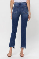 Flying Monkey Mid Rise Crop Slim Straight Medium Jeans *Online Only* - Premium  from Flying Monkey - Just $90.30! Shop now at Lonnys NY