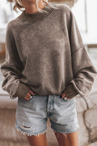 Mineral Washed Acid dye Sweatshirt Pullover *Online Only* - Premium sweatshirt at Lonnys NY - Just $65! Shop Womens clothing now 