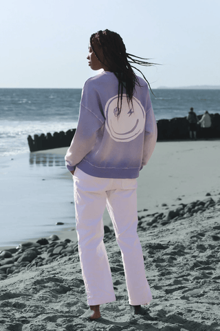 Electric & Rose Atlas Sweatshirt - Stone Blue Good Vybes Graphic - Premium sweatshirt from Electric & Rose - Just $248! Shop now 
