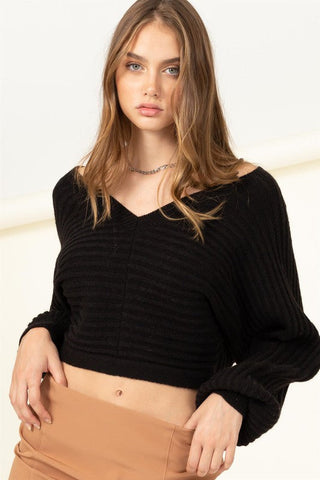 Simply Stunning Tie-Back Cropped Sweater Top - Premium  at Lonnys NY - Just $60! Shop Womens clothing now 