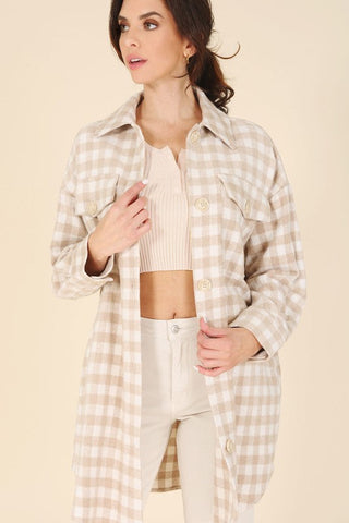 Check pattern long shacket *Online Only* - Premium  at Lonnys NY - Just $75! Shop Womens clothing now 
