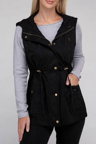 Military Hoodie Vest *Online Only* - Premium clothing at Lonnys NY - Just $37! Shop Womens clothing now 