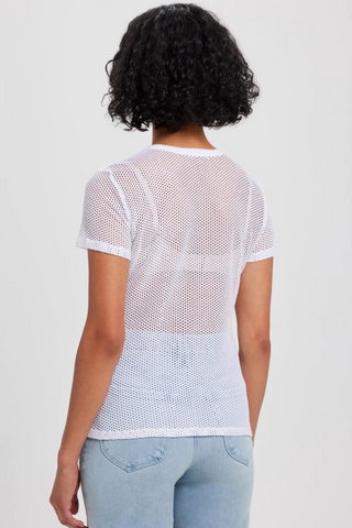 Goldie Short Sleeve Fishnet Tee - Premium Tee Shirt at Lonnys NY - Just $85! Shop Womens clothing now 