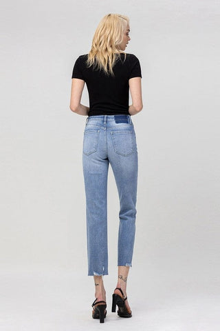 High Rise Crop Straight Jeans *Online Only* - Premium  from Flying Monkey - Just $85! Shop now 