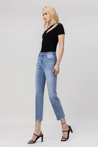 High Rise Crop Straight Jeans *Online Only* - Premium  at Lonnys NY - Just $85! Shop Womens clothing now 