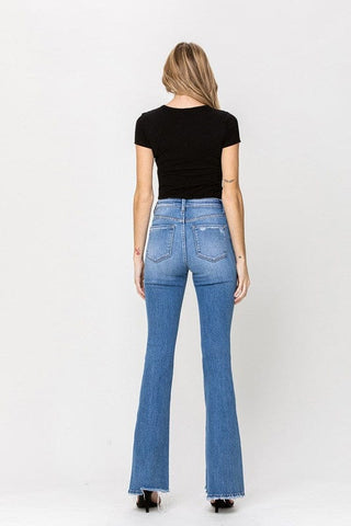High Rise Flare W/Flare Detail Jeans *Online Only* - Premium  from Flying Monkey - Just $80! Shop now 