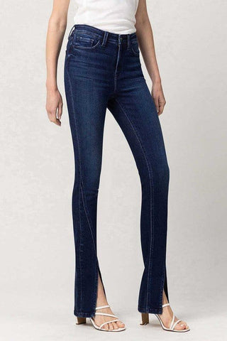 High Rise Slim Straight W/Slit *Online Only* - Premium  at Lonnys NY - Just $85! Shop Womens clothing now 