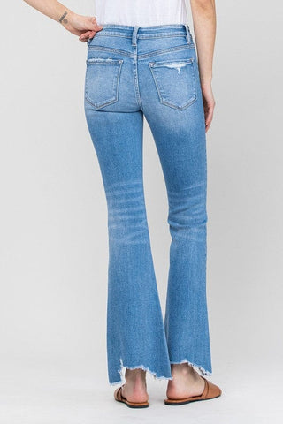 Mid-Rise Flare with Hem Detail *Online Only* - Premium Jeans at Lonnys NY - Just $87.20! Shop Womens clothing now 