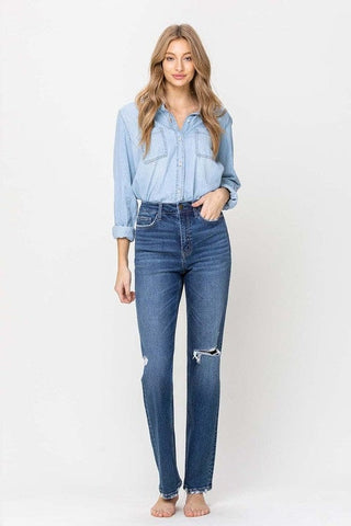 Super High Rise Straight Leg Jeans *Online Only* - Premium  at Lonnys NY - Just $90! Shop Womens clothing now 